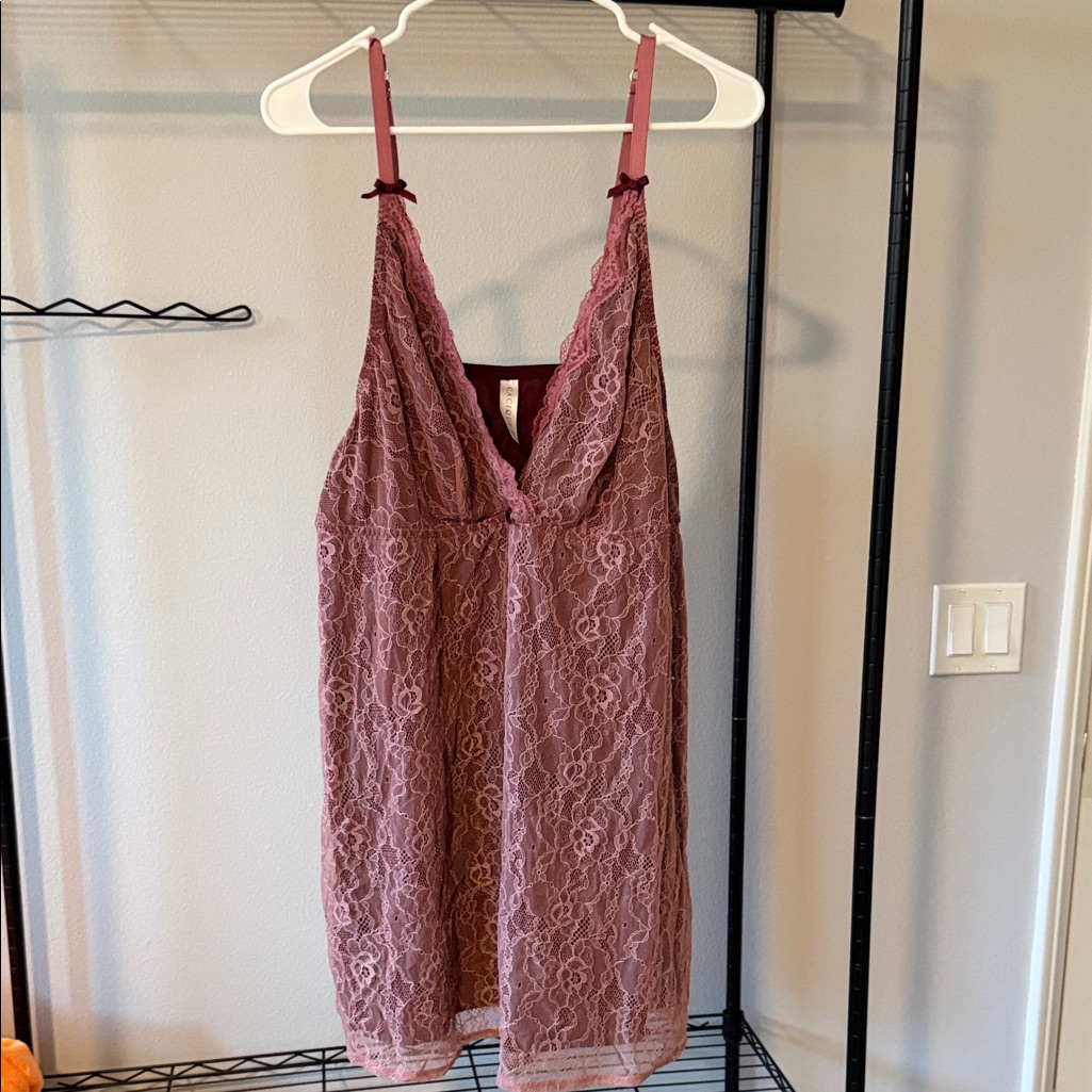 Cacique Lace Chemise In Dusty Rose